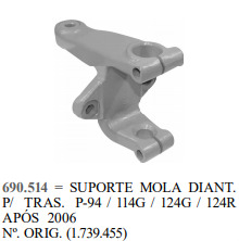 
                                SUPORTE MOLA DIANTEIRO P/TRASEIRO SC 114G/124 2006......