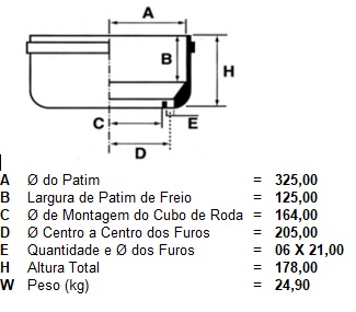 
                                TAMBOR DIANTEIRO TRASEIRO VOLARE A8 2002 W8 8500 9200