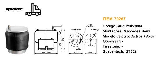 
                                BALAO SUSPENSAO EIXO TRACAO ACTROS AXOR 2015 COM SENSOR
