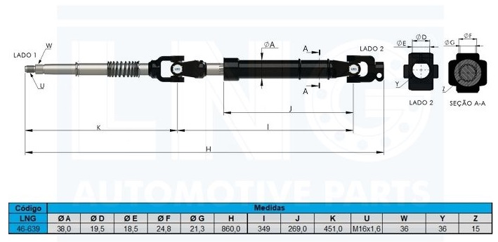 
                                COLUNA DIRECAO VOLKSWAGEN 17310 18310 7110 24250 26310 31310